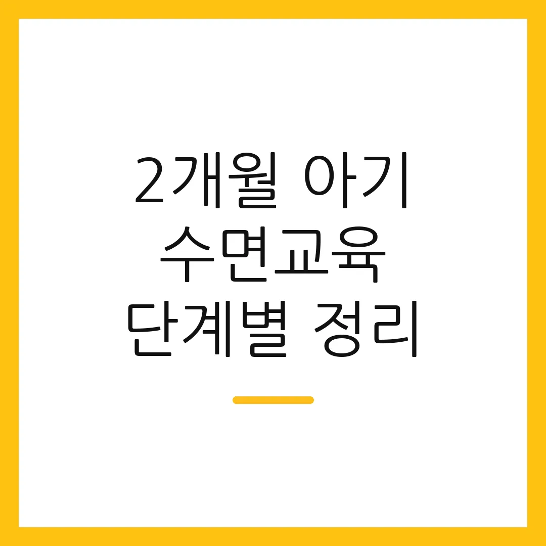 2개월 아기 수면교육 단계별 정리