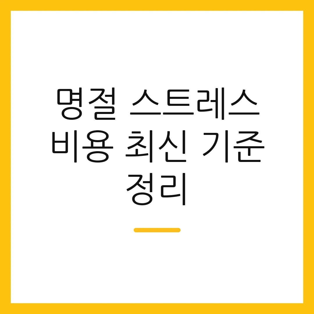 명절 스트레스 비용 최신 기준 정리