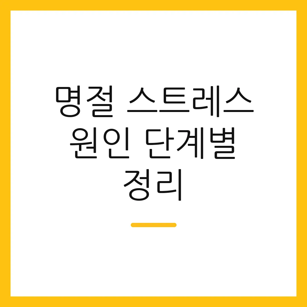 명절 스트레스 원인 단계별 정리