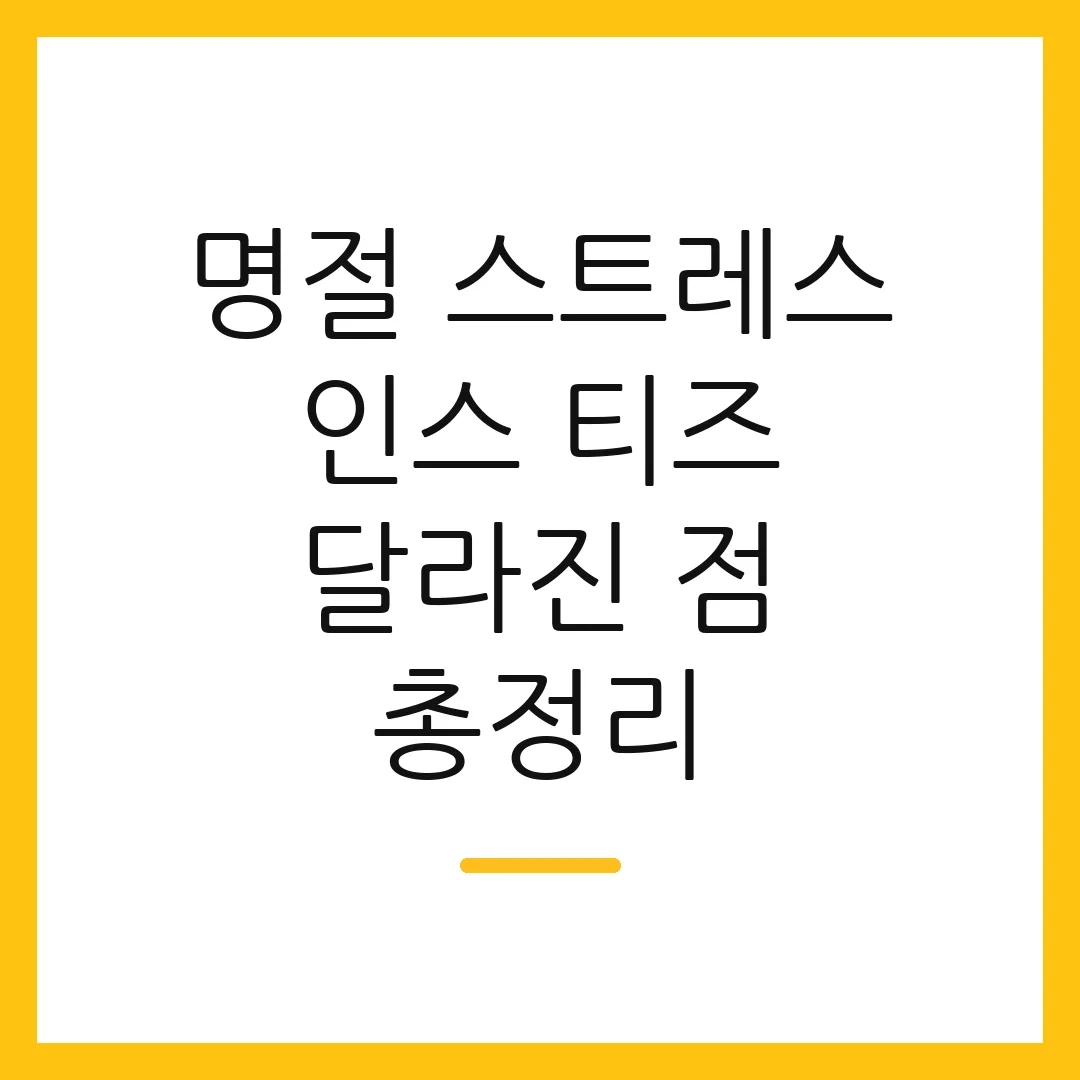 명절 스트레스 인스 티즈 달라진 점 총정리
